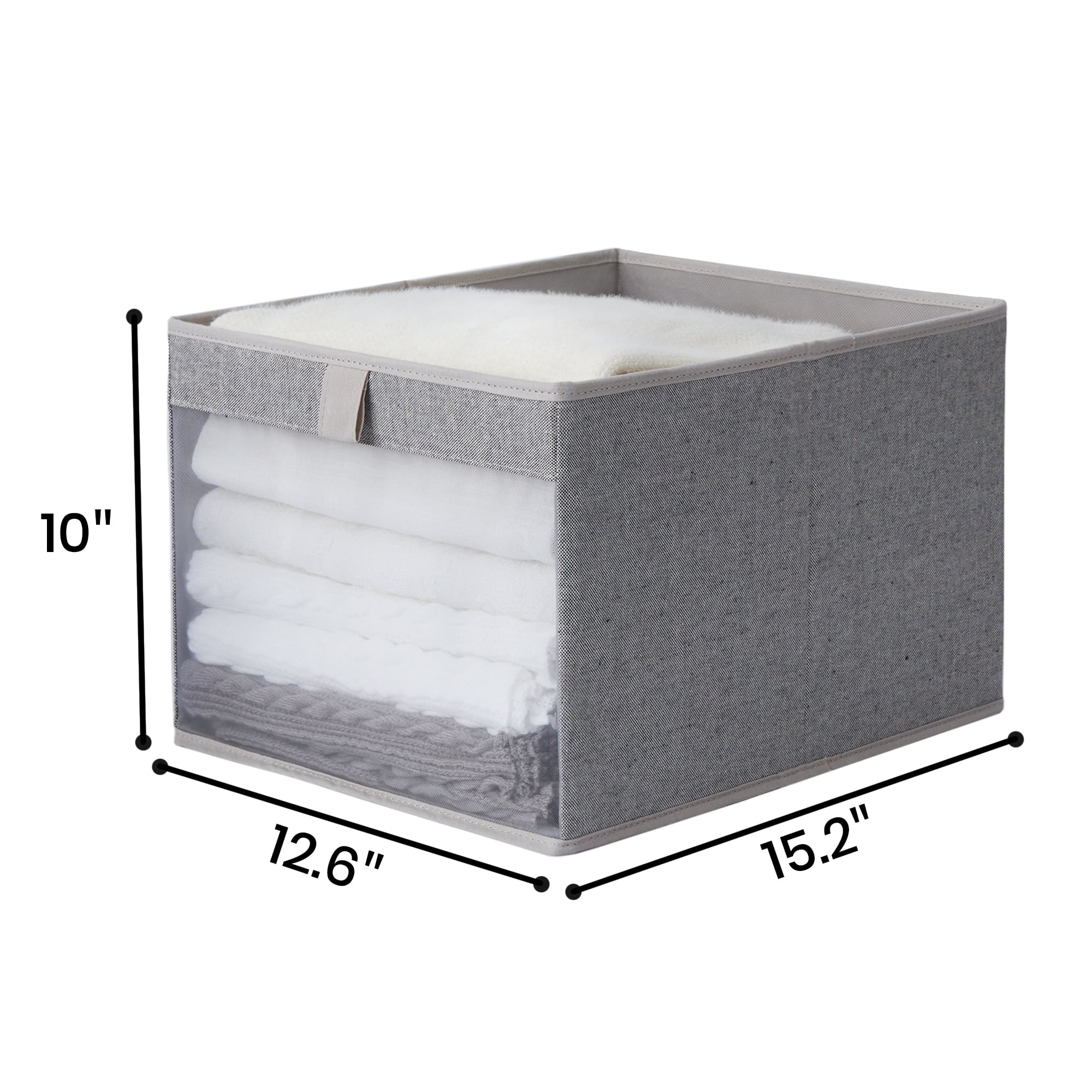 Collapsible Storage Bins Multifunctional Lidded Storage Box Clear  Organization Box for Home Office Cloth Toys Books Snacks Containers  15.35x11.42x9.45inch 