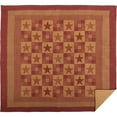thumbnail image 2 of VHC Brands Ninepatch Star California King Quilt 130Wx115L Country Patchwork Design, Burgundy, 2 of 8