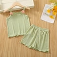 thumbnail image 2 of yillto Little Girls Pajamas Sets Sleeveless Tank Tops and Pjs Shorts Summer 2 Piece Sleepwear Outfits, 2 of 3