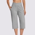 thumbnail image 2 of Women's Mid Waist Faux Two-Piece Yoga Shorts, Tummy Control Sport Shorts with Side Zip Pockets, Quick-Dry Compression Fit for Running, Gym, Workout, Casual Summer | TruBelle,Gray S, 2 of 9