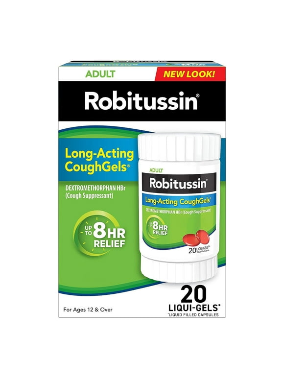 Robitussin Long-Acting Adult Coughgels Liqui-Gels Capsules, 20 Count