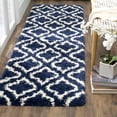 thumbnail image 3 of SAFAVIEH Hudson Louise Geometric Shag Area Rug, Navy/Ivory, 7' x 7' Square, 3 of 10