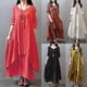 thumbnail image 2 of Plus Size Oversized Women Solid Color Long Sleeve Baggy Loose Layered Maxi Dress, 2 of 5