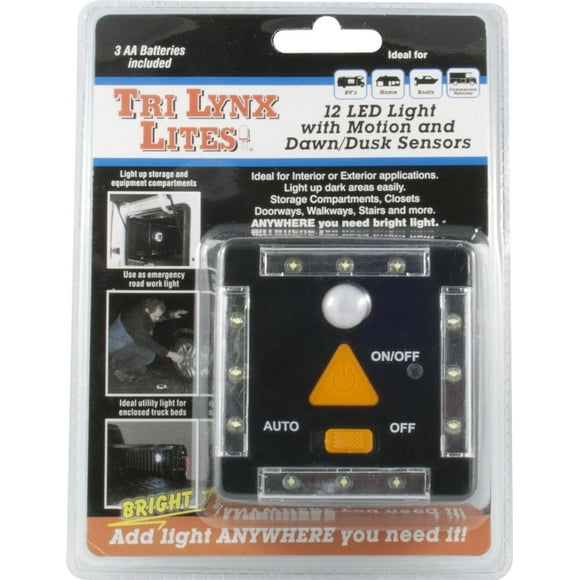 LYNX 12 LED LITE AVEC DÉTECTEUR DE MOUVEMENT ET D’AUBE / DE CRÉPUSCULE