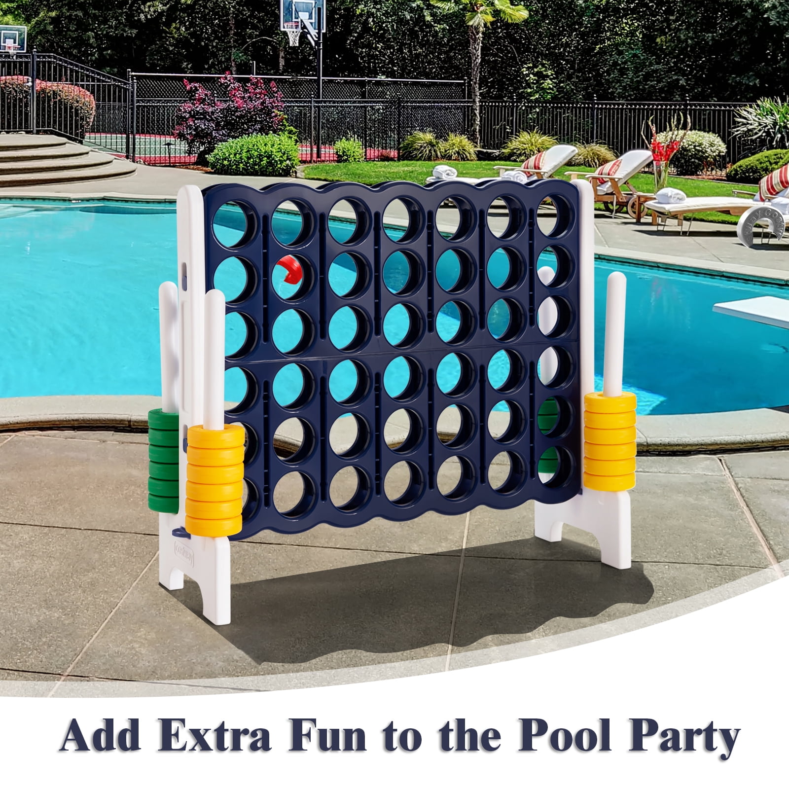 Infans Jumbo 4-to-Score 4 in A Row Giant Game Set Outdoor Indoor Kids Adults Family Fun