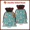 thumbnail image 2 of Rocae Teal Mama Llama Print Christmas Drawstring Linen Gift Bag with Drawstrings Treat Bag Goody Present Bags for Christmas Party Favor, 2 of 8
