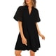 thumbnail image 1 of Vestido PRETTYGARDEN de manga corta con cuello en V para mujer, negro, 1 of 9