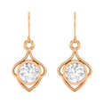 thumbnail image 4 of 1.50 Carat Moissanite Diamond E Color VS1 Clarity Brilliant Cut 925 Silver Rose Gold Wire Dainty Women's Earrings, 4 of 4
