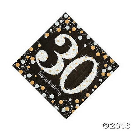 30th Birthday Beverage Napkins - Sparkling Celebration 30th Birthday Luncheon Napkins