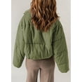 thumbnail image 4 of EVALESS Quilted Jackets for Women Plus Size Zip up Stand Collar Long Sleeve Puffer Jacket Warm Winter Coats Outerwear with Pockets Green 2XL, 4 of 7