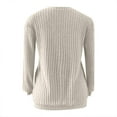 thumbnail image 3 of DuoJiaJ Women Pullover Sweaters Long Sleeve Crewneck Fall Cozy Tops Warm Sweaters with Pocket Beige L, 3 of 4