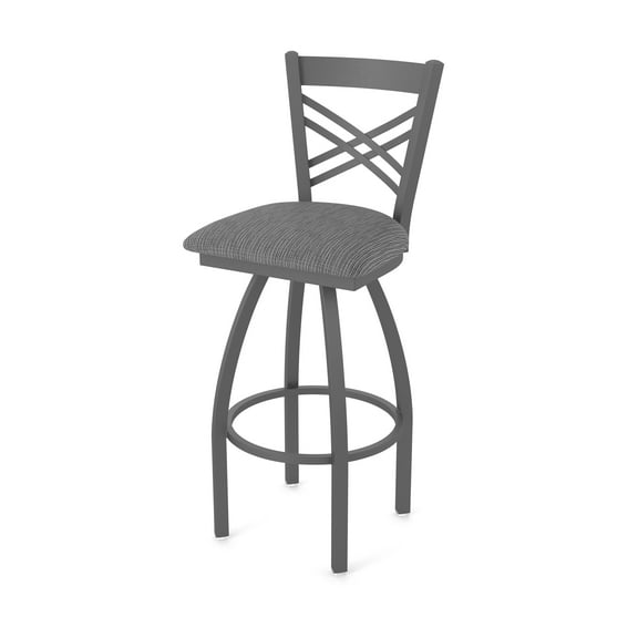 820 Catalina 36" Swivel Bar Stool with Pewter Finish and Graph Parrot Seat