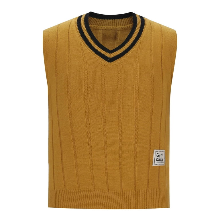 ZCFZJW Men's Sleeveless Sweater Vest Lightweight Casual Fall