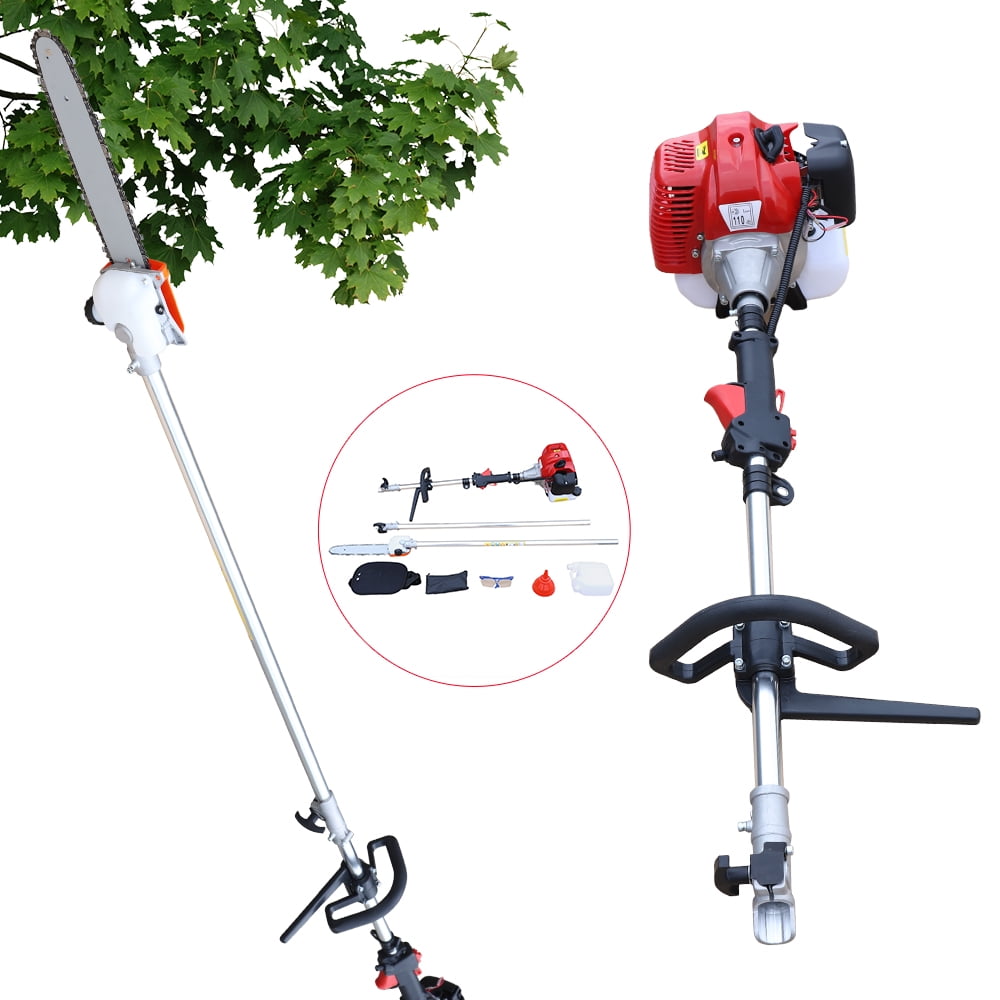 Pole Saw Powerful 2 Stroke Gas Pole Chainsaw 42.7CC Pruner Reach 11.4ft