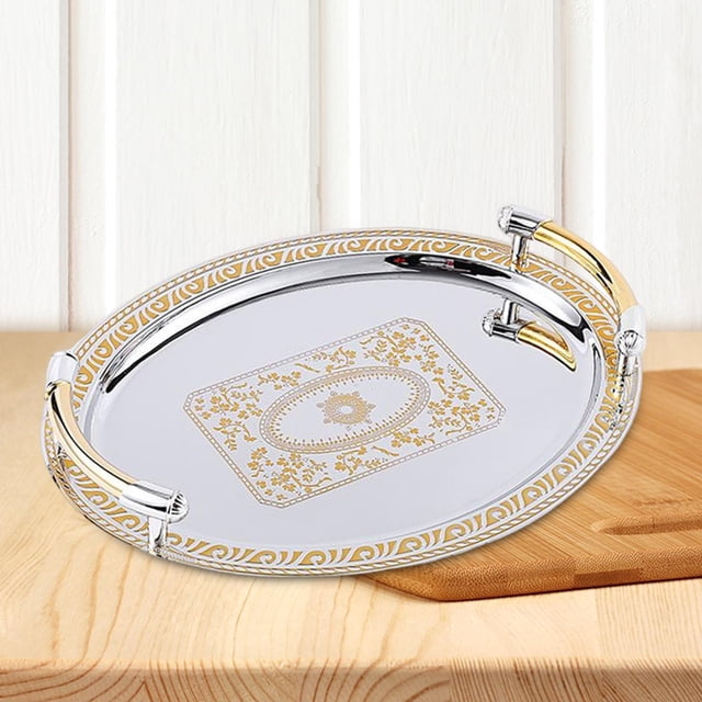 Bandeja multiusos para tocador, bandeja de desayuno con asas, bandeja de postre de frutas, bandeja de servicio ovalada para encimera de baño, fiesta, M Macarena bandejas para servir