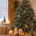 thumbnail image 6 of Fllostpr 24PC Electroplated Christmas Ball Ornaments, Shatterproof Hanging Decor Set for Xmas Tree Wreath Garland Party Indoor, Blue 1.6", 6 of 7