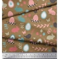 thumbnail image 3 of Soimoi Brown Cotton Duck Fabric Bird,Rabbit & Egg Easter Printed Craft Fabric by the Yard 56 Inch Wide, 3 of 3
