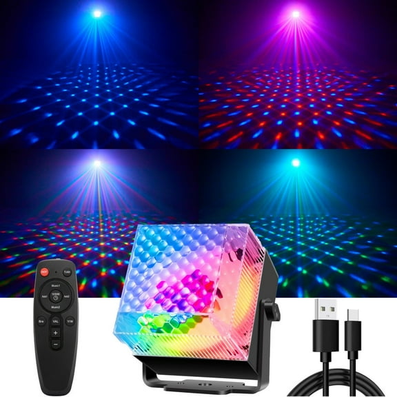 VIVIHEYDAY RGB Strobe LED Party Lights DJ Disco Lights with Remote Control for Club Bar Karaoke Halloween Christmas