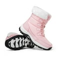thumbnail image 6 of Fleece Lined Lace Up Non Slip Hiking Boots for Women Winter Warm Waterproof Platform Mid Calf Snow Booties Pink Size 9, 6 of 8