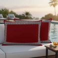 thumbnail image 5 of Outdoor Pillow Covers Greek Geometric Inspired Twist Line Waterproof Pillow Cases 20x12 Set of 2, Abstract Key Pattern on Red Throw Pillow Cover Pillowcase for Patio Balcony Couch Garden, 5 of 9