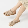 thumbnail image 6 of Ecetana Clogs for Women Comfortable Dressy Closed Toe Flat Sandals Summer Flower Adjustable Slip On Mules shoes, 6 of 6