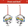 thumbnail image 2 of Hirioo Panda with Sun glasses for Acrylic Christmas Pendant Hanging Christmas Tree Ornaments, Car, Home, Office Gift Decor-Hexagon, 2 of 7