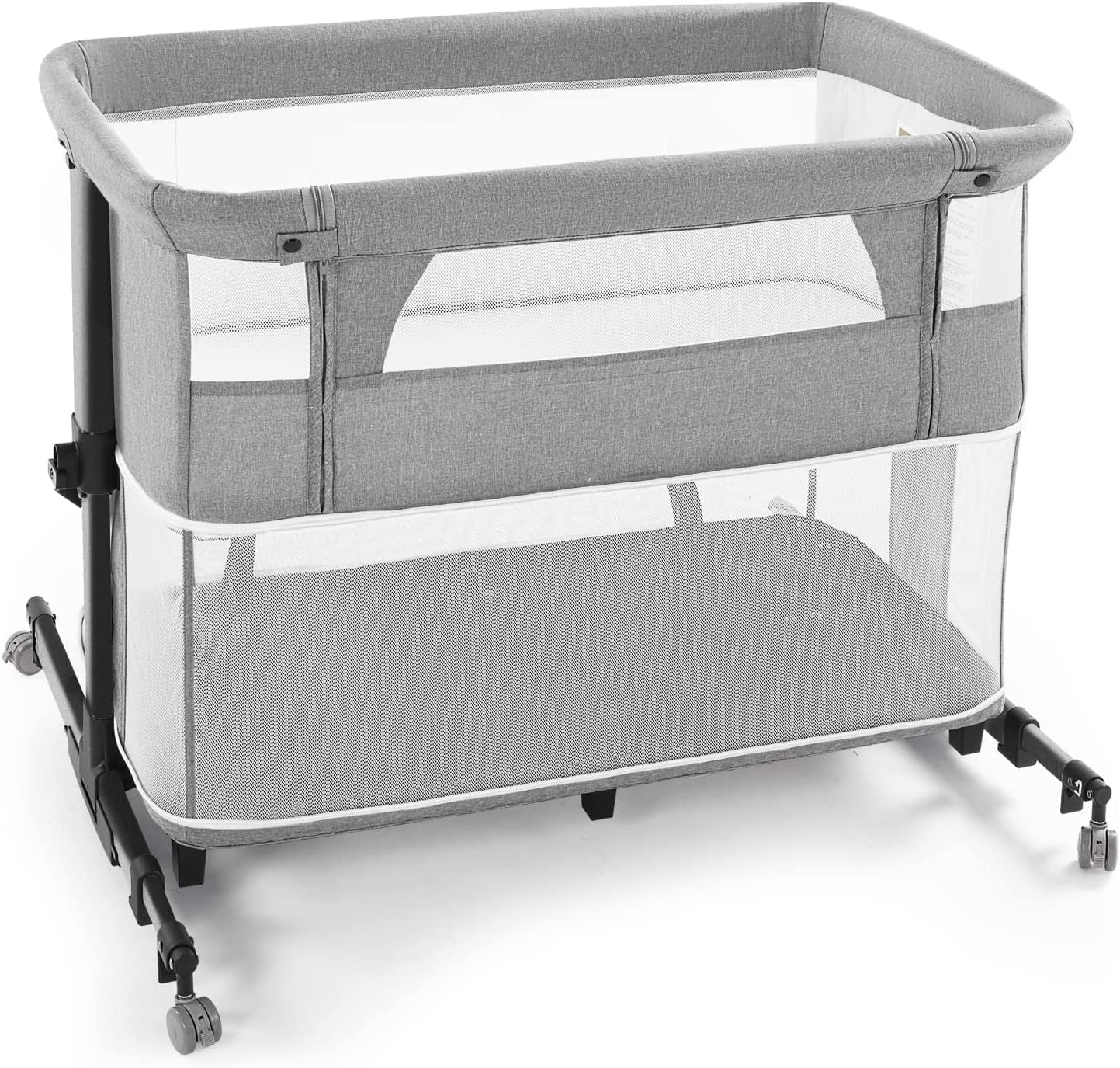 Nordmiex 4 in 1 Baby Bedside Sleeper & Playpen Design with Mattress