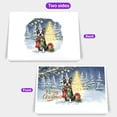 thumbnail image 2 of Merry Christmas Boston Terrier Snowy Winter with Gifts Tree Decorations 7x5in Folded Greeting Card Gentleman Dog Lover Gifts Single Note Card with Envelope - 12020, 2 of 5