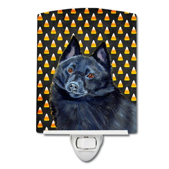 Caroline's Treasures LH9080CNL Schipperke Candy Corn Halloween Portrait Ceramic Night Light, 6x4x3", multicolor