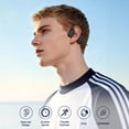 thumbnail image 4 of TOPVISION Open Ear Air Conduction Headphone, Wireless Bluetooth Earbuds 8H Playtimes Sports Earphones with Mic, Sweatproof Earbuds for Hiking, Cycling, Black, 4 of 8