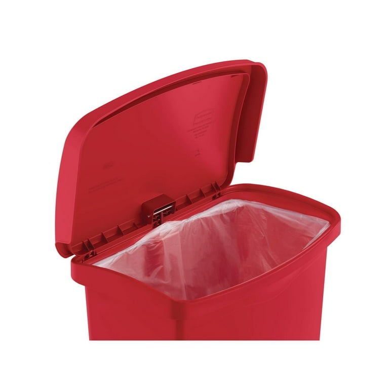 Streamline Resin Step-On Container, Front Step Style, 13 gal, Polyethylene, Red Streamline Resin Step-On Container, Front Step Style, 13 gal, Polyethylene, Red