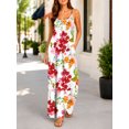 thumbnail image 4 of Women'S Colorful Blossoms Jumpsuits Sleeveless Spaghetti Strap Loose Baggy Wide Leg Overalls Romper, 4 of 7