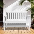 thumbnail image 4 of LOYALICE HDPE 48.8" 2-Person Weather-Resistant Park Bench for Outdoor Use, with Wide Armrests and Backrest, Suit for Garden, Porch and Park, White, 4 of 8