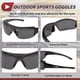 thumbnail image 5 of Gafas de motocicleta únicas 1 Pc, gafas de sol ciclismo de tri-acetato de celulosa PC, lentes gris oscuro, marco negro y gris, 5 of 6