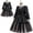 A, variant on Girls Black Uniform Costume with Wig&Necklace Halloween Gothic Academy Cosplay Outfits for 7-8Y