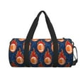 thumbnail image 2 of Haiem American Football and Fire Flames Pattern Gym Bag for Women Men, Waterproof Travel Duffel Bags, Personal Item Travel Bag Weekender Bag with Shoes Compartment & Wet Pocket, 2 of 8