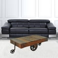 thumbnail image 2 of HomeRoots 488845 18 x 50 x 32 in. Black & Brown Solid Wood Rectangular Distressed Coffee Table, 2 of 3