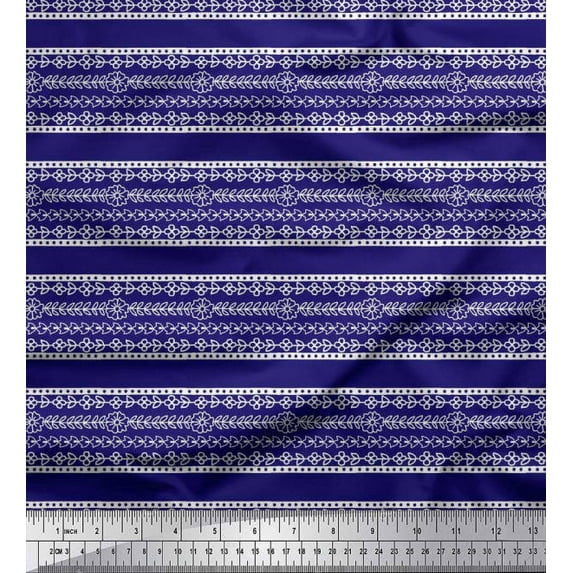 Soimoi Japan Crepe Satin Fabric Dot,Leaves & Floral Block Fabric Prints by Yard 42 Inch Wide