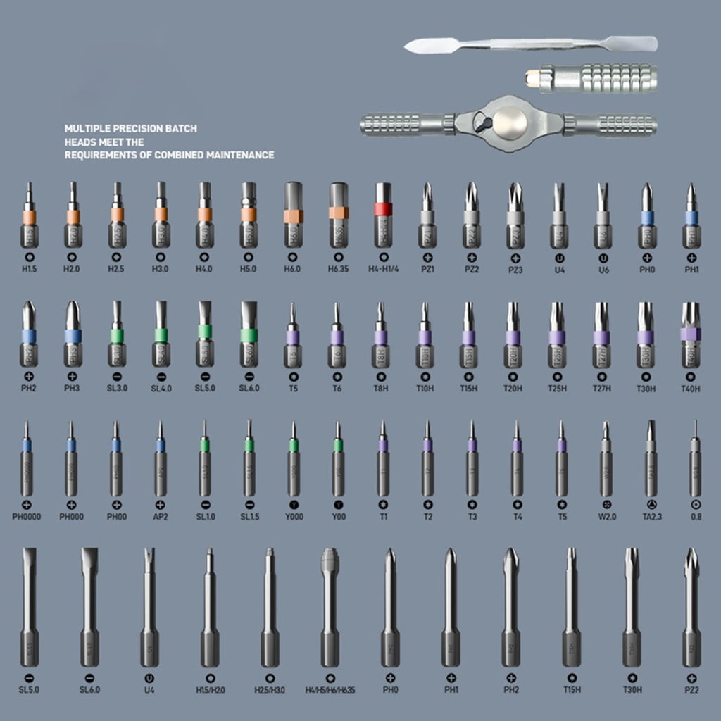 Screwdriver Set Ratcheting Screwdriver Set 65 in 1 Ratcheting Bit Multipurpose Manual