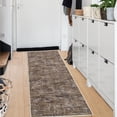 thumbnail image 4 of Shininglove Washable Runner Rugs 2' x 6' Modern Abstract Plain Texture Living Room Carpet, Contemporary Non-Slip Accent Floor Mat for Kichen Entryway(Brown), 4 of 8