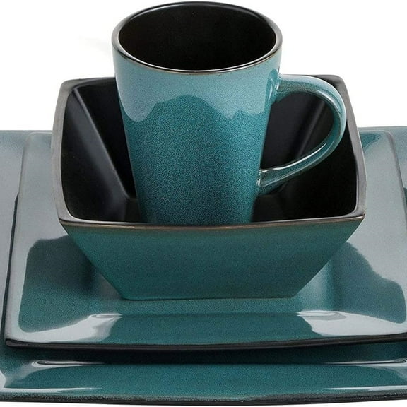 16 Piece Dinnerware Set, Turquoise