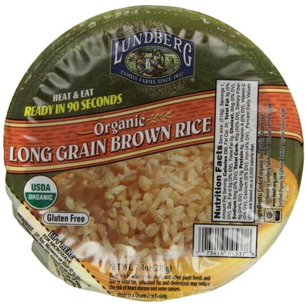Lundberg Family Farms Heat and Eat KKS1 Bowl, Long Grain Brown Rice, 7.4 Ounce (Pack of 6)