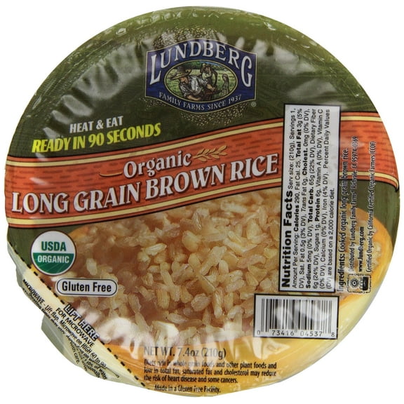Lundberg Family Farms Heat and Eat KKS1 Bowl, Long Grain Brown Rice, 7.4 Ounce (Pack of 6)