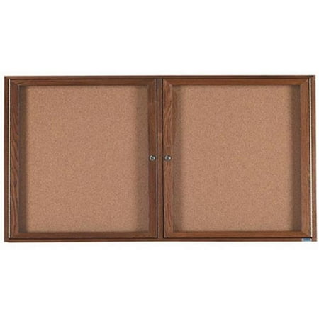 Aarco Products WBC3672R Enclosed Bulletin Board - Walnut