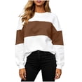 thumbnail image 2 of Zorckvet Loose fit Long sleeve Crewneck sweatshirt For women Kangaroo pocket, 2 of 9