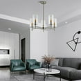 thumbnail image 3 of 5-Light Living Room Chandelier Modern Simple Large Metal & Glass Ceiling Light, 3 of 10