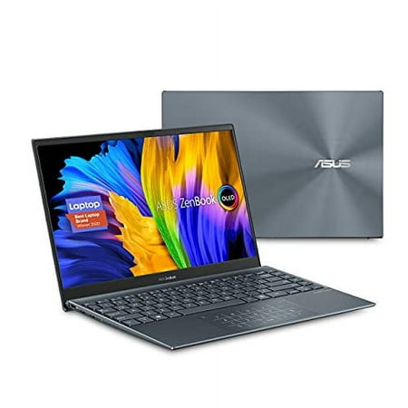ASUS ZenBook 13 OLED Ultra-Slim Laptop, 13.3" OLED FHD NanoEdge Bezel Display, AMD Ryzen 5 5500U, 8GB LPDDR4X RAM, 512GB PCIe SSD, NumberPad, Wi-Fi 5, Windows 10 Home, Pine Grey, UM325UA-DS51