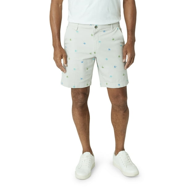 Chaps Men's Coastland Wash Stretch 9" Inseam Novelty Flat Front Shorts