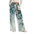 thumbnail image 2 of Women's Casual Wide Leg Sweatpants, Loose Floral Print Sports Pants, Fashion Lounge Pants for Women, Perfect for Home and Outdoor Activities,Gray,2XL, 2 of 7