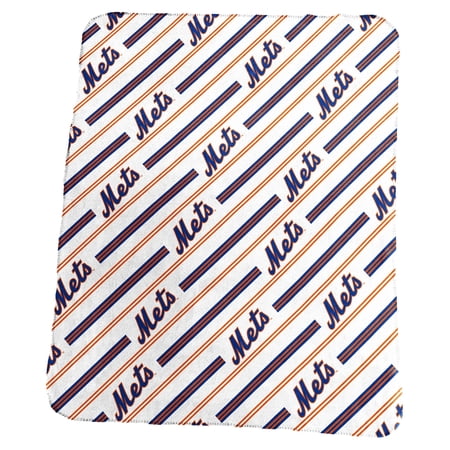Logo Brands New York Mets 50 x 60 Classic Vertical Stripe Fleece Throw Blanket